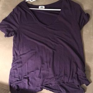 Purple V-neck t-shirt
